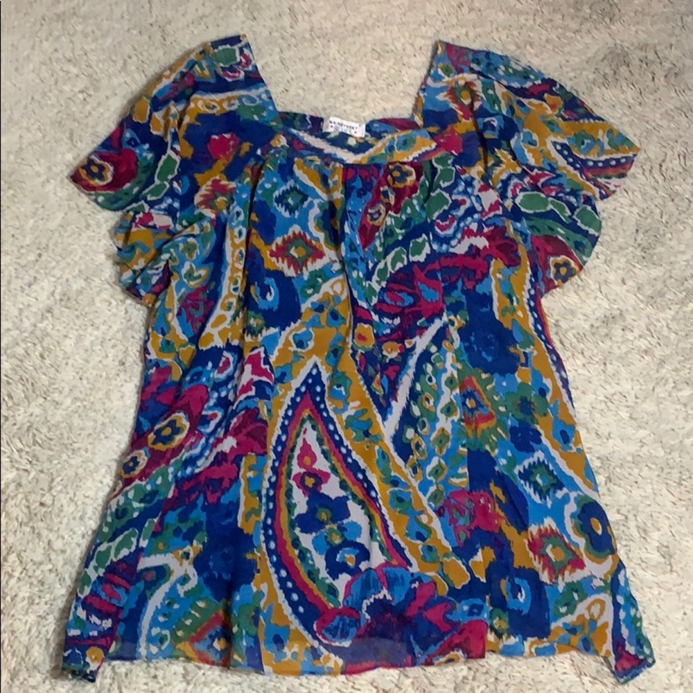 VINTAGE 80s Vibrant Print Tunic Dress